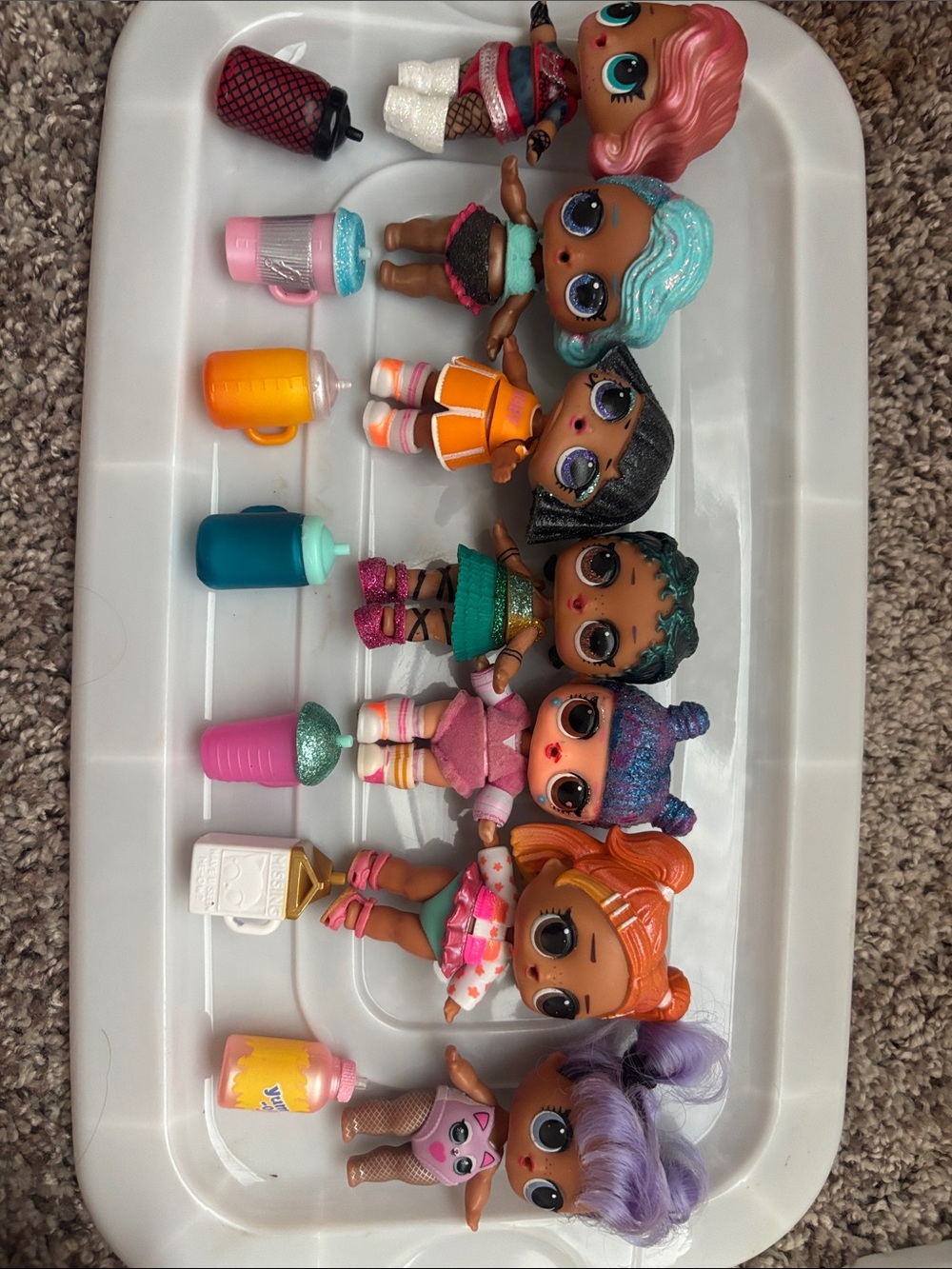 L.O.L. Surprise! Dolls Set with Pink, Purple, Orange, Teal, Black Accents